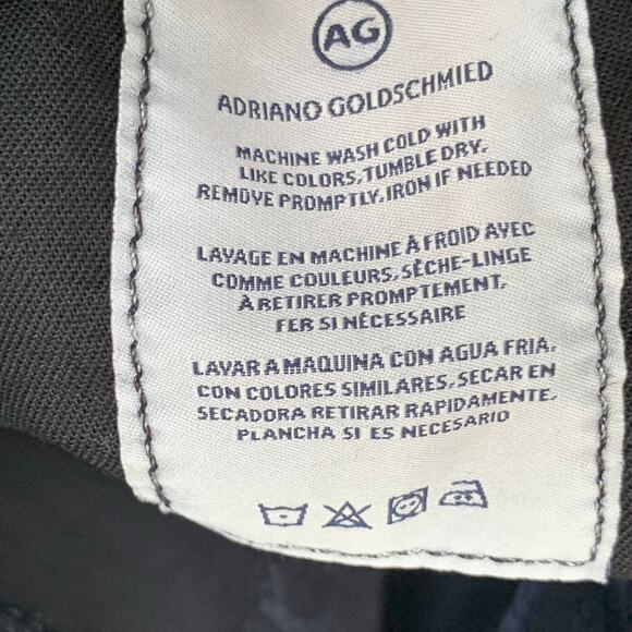 NWT AG The Isabelle High Rise Straight Crop Black Stretch Velvet 27 Side Stripe - Picture 12 of 14